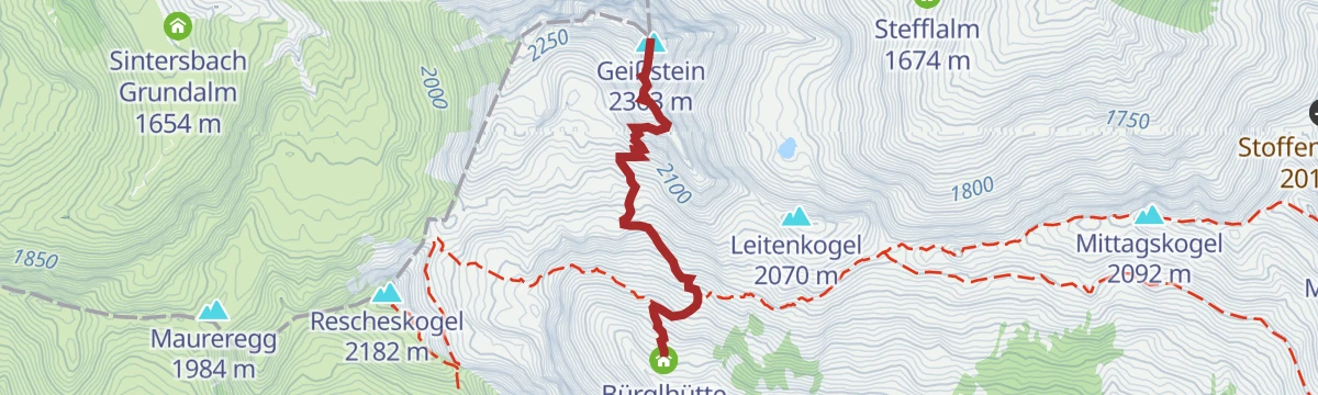 Route map: Stuhlfelden: Gaisstein